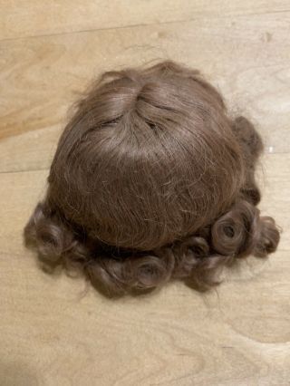 Soft Brown Wig For Antique Doll - Possibly Mohair