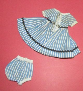 Vintage Betsy McCall Blue Striped Dress with Apple on Skirt 2