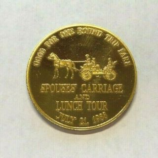 Ohio Club Tour 8 Transit Token Spouses Carriage And Lunch Tour July 21 1988