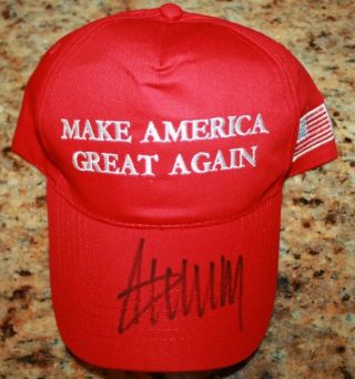Donald Trump Maga Make America Signed Autographed Authenticated Hat Cap