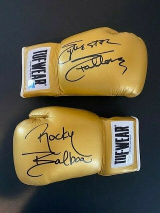 Rocky Balboa Sylvester Stallone Autographed Boxing Gloves Tuf Wear Asi Hologram