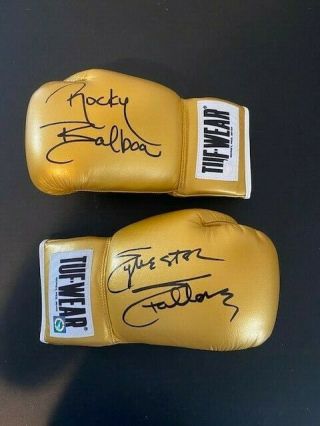 Rocky Balboa Sylvester Stallone Autographed Boxing Gloves Tuf Wear ASI Hologram 3