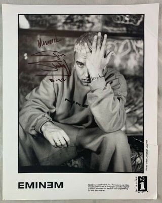 2000 Interscope Records Eminem Hand Signed Photo Slim Shady Hip Hop