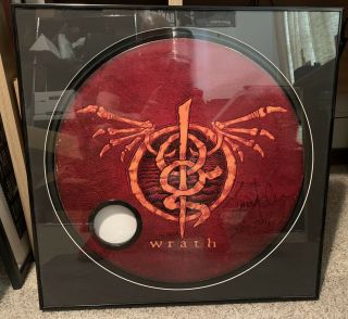 Signed Lamb Of God Chris Adler Autographed 22” Bass Drum Head Wrath Live