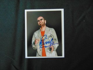 Rare " The Beatles " Ringo Starr Hand Signed 4x5 Color Photo Todd Mueller