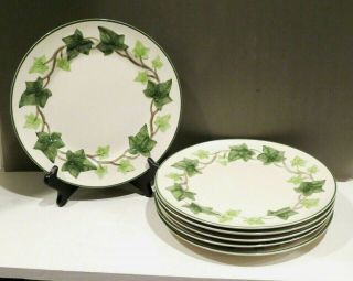 Franciscan " Ivy " China Usa Set 6 Dinner Plates Gladding Mcbean Ca.  Logos 1950 