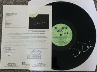 Dr Dre Signed The Chronic 2001 Vinyl - 1 Of 2 - Jsa Loa Auto Record Only Legend