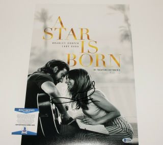 LADY GAGA SIGNED ' A STAR IS BORN ' 12x18 MOVIE POSTER BECKETT BAS THE FAME 2