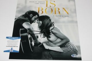 LADY GAGA SIGNED ' A STAR IS BORN ' 12x18 MOVIE POSTER BECKETT BAS THE FAME 3