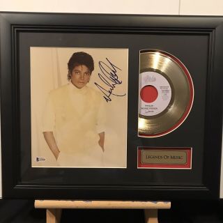 Michael Jackson Signed Auto Custom Framed Photo Display Uv Protection - Bas Loa