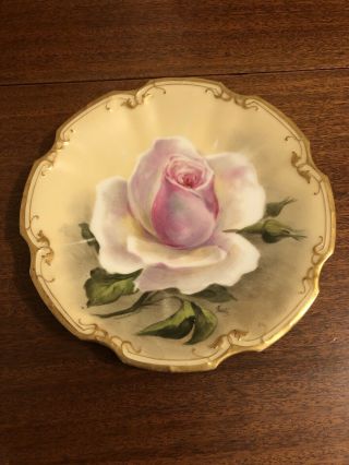 Antique Limoges Hand Painted Artist Signed Muville Plate Lrl France 8.  5” Across