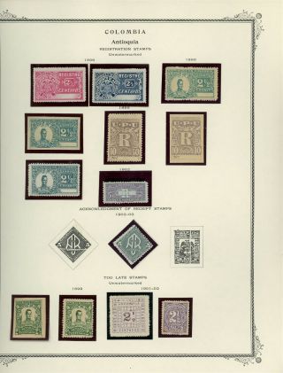 Colombian States - Antioquia Scott Specialty Album Page Lot 3 - See Scan - $$$