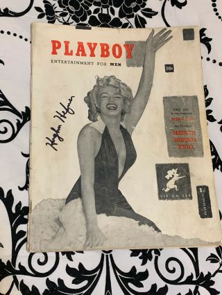 Playboy 1 1953 Signed By Hugh Hefner Jsa With Marilyn Monroe