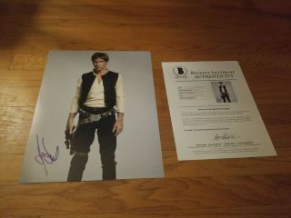 Harrison Ford Han Solo Star Wars Signed Photo Beckett Authenticated 11x14