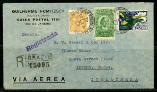Brazil Rio De Janeiro 8/4/1934 Airmail R - Cover To London 1