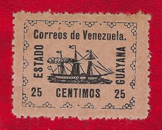 Venezuela Guayana Local Stamp 3 25 Cents