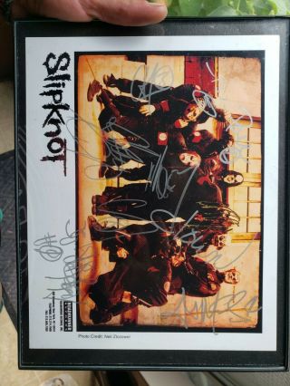 Slipknot Photo Signed By All 9 Members In 2001