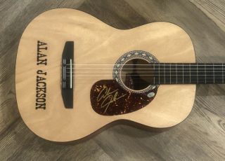 Alan Jackson Signed Autographed Natural Acoustic Guitar W/,