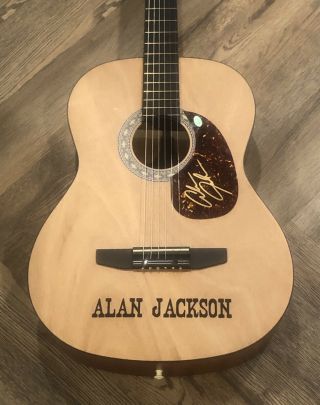 ALAN JACKSON Signed Autographed NATURAL Acoustic Guitar w/, 3