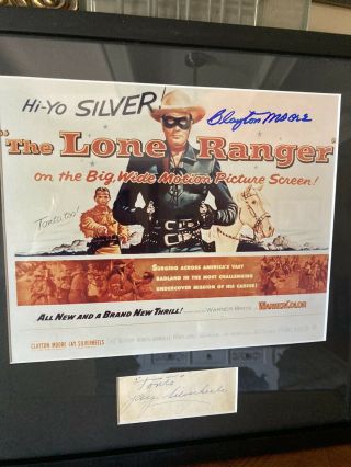 Great Jay Silverheels And Clayton Moore Signed Autograph The Lone Ranger