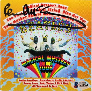 Paul Mccartney Beatles Signed Magical Mystery Tour Cd Insert W/ Disk Bas A78561