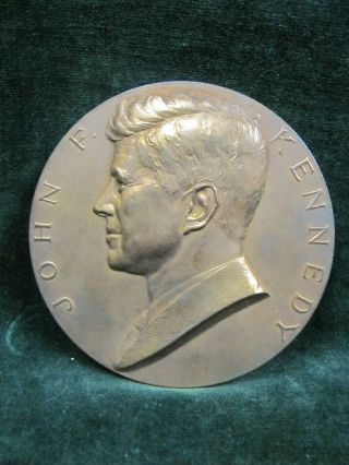 Large High Relief John F.  Kennedy Inaugural Bronze Medal
