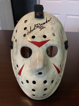 Friday The 13th Pt 3 Jason Hockey Mask Signed By Richard Brooker Jsa Certified