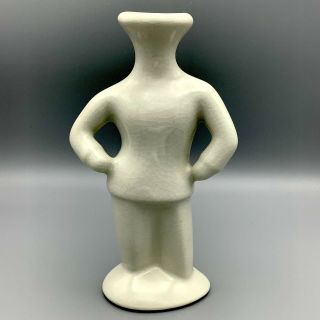 Vintage Michael Lambert Art Pottery Duke Of Earl Figural Vase - Signed &