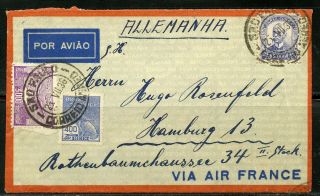 Brazil Sao Paulo 7/25/1936 Air France Airmail Cover To Hamburg 1