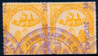 Bz49 Mexico Revenue Rv 253 1$ Pair 1914 - 15 Ejercito Est $10 - 20