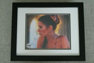 Rare Signed Carrie Fisher Star Wars Hologram Framed 8x10 Photo Auto Steiner