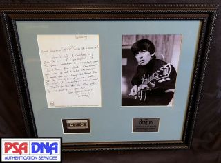 1988 Beatles George Harrison Signed Letter Als Autograph & Tape W/2 Loas Psa/dna