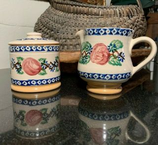 Nicholas Mosse Pottery Kilfane Rose Creamer & Sugar Bowl W/lid Made In Ireland