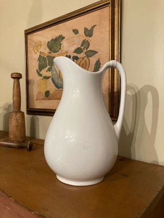 Antique J & G Meakin White Ironstone Large 12.  5 " China Pitcher - Pre 1890