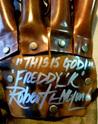 Robert Englund signed Custom Nightmare on Elm Street Freddy Krueger Glove 3