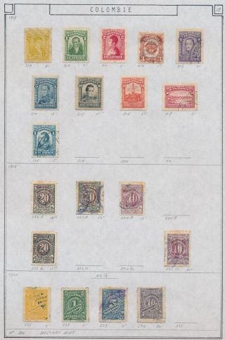 Xc31961 Colombia 1917 - 1920 Provisional Classic Lot