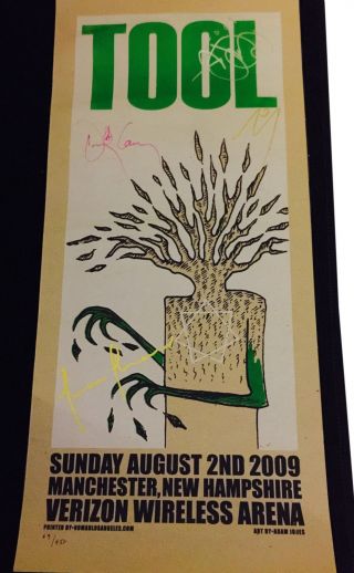Autographed Lithograph Poster Signed By Tool Extremely Rare