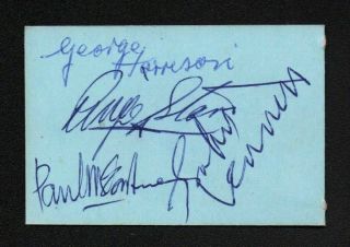 John Lennon,  Paul Mccartney & Ringo Starr Signed Album Page The Beatles