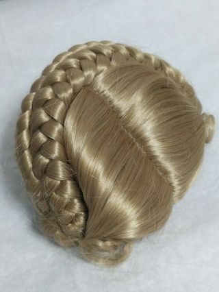 Vintage Doll Hair Wig For Antique Doll Braided Golden Blonde