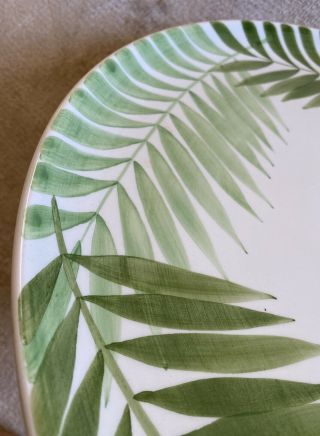 Tiffany & Co Este Ceramiche Italian Ceramic Fern Platter/Plate Green/white,  16in 2