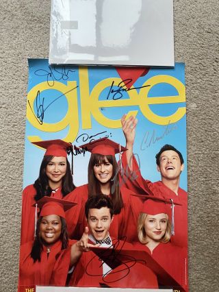 Signed Glee Poster Sdcc 2012 Cory Monteith/naya Rivera/lea Michele/darren Criss