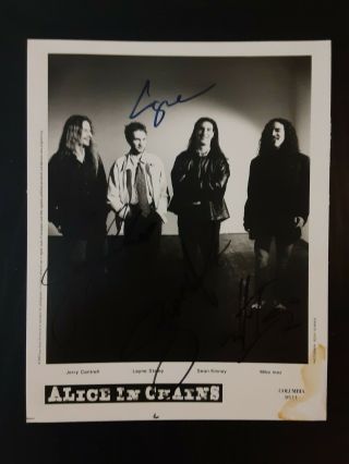 Alice In Chains Autographed Signed 8x10 Promo Photo 4 Sigs Layne Staley Cantrell