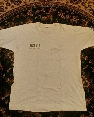 Nirvana In Utero Tour Promoter Crew Shirt October 23 & 25 1993 Aragon Chicago