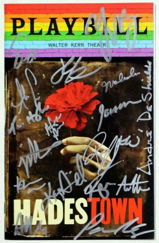 Full Cast Reeve Carney,  Andre De Shields Signed Hadestown Pride Playbill