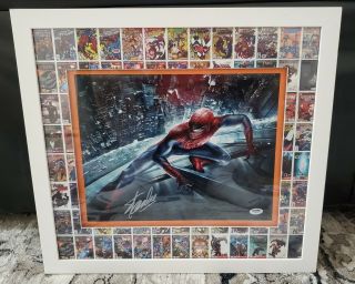 Stan Lee Autographed Framed Spider - Man Photo Psa/dna