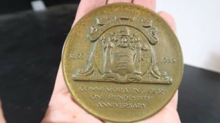 1855 1955 100th Anniversary Medallic Art Bronze Fireman 