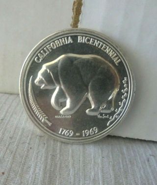 1769 - 1969 California Bicentennial The Golden Land Silver Medal