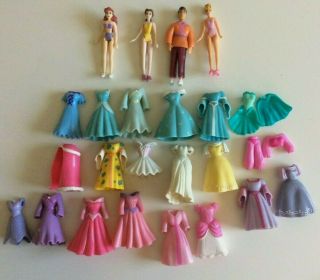 Polly Pocket - Disney Princess/prince Dolls,  Rubber Dresses - Belle/cinderalla/ariel