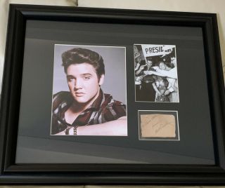 Elvis Presley Signed Cut Jsa King Rock Roll Autograph Framed
