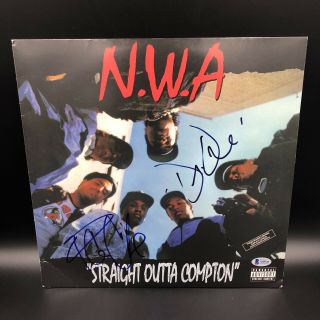 Dr Dre Ice Cube Signed Autographed Straight Outta Compton Vinyl Lp Beckett Bas